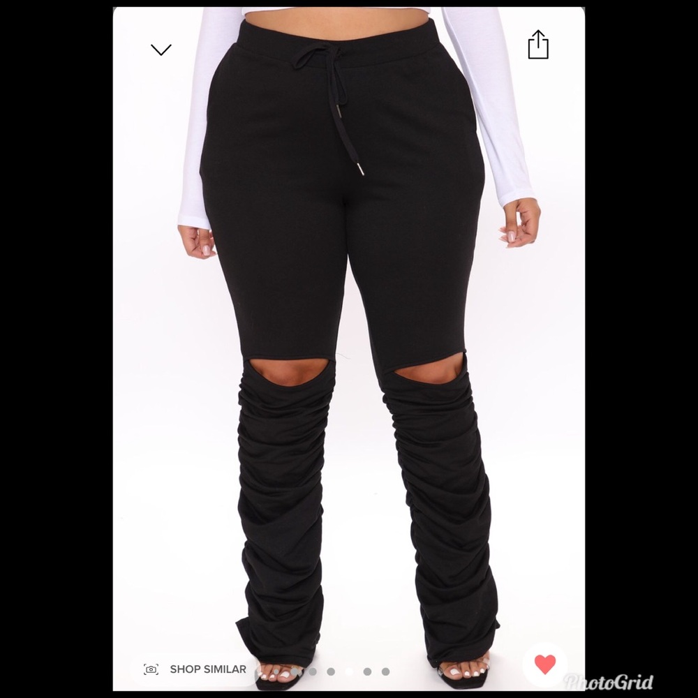 Stacked pants , worn once , stretchy and comfy